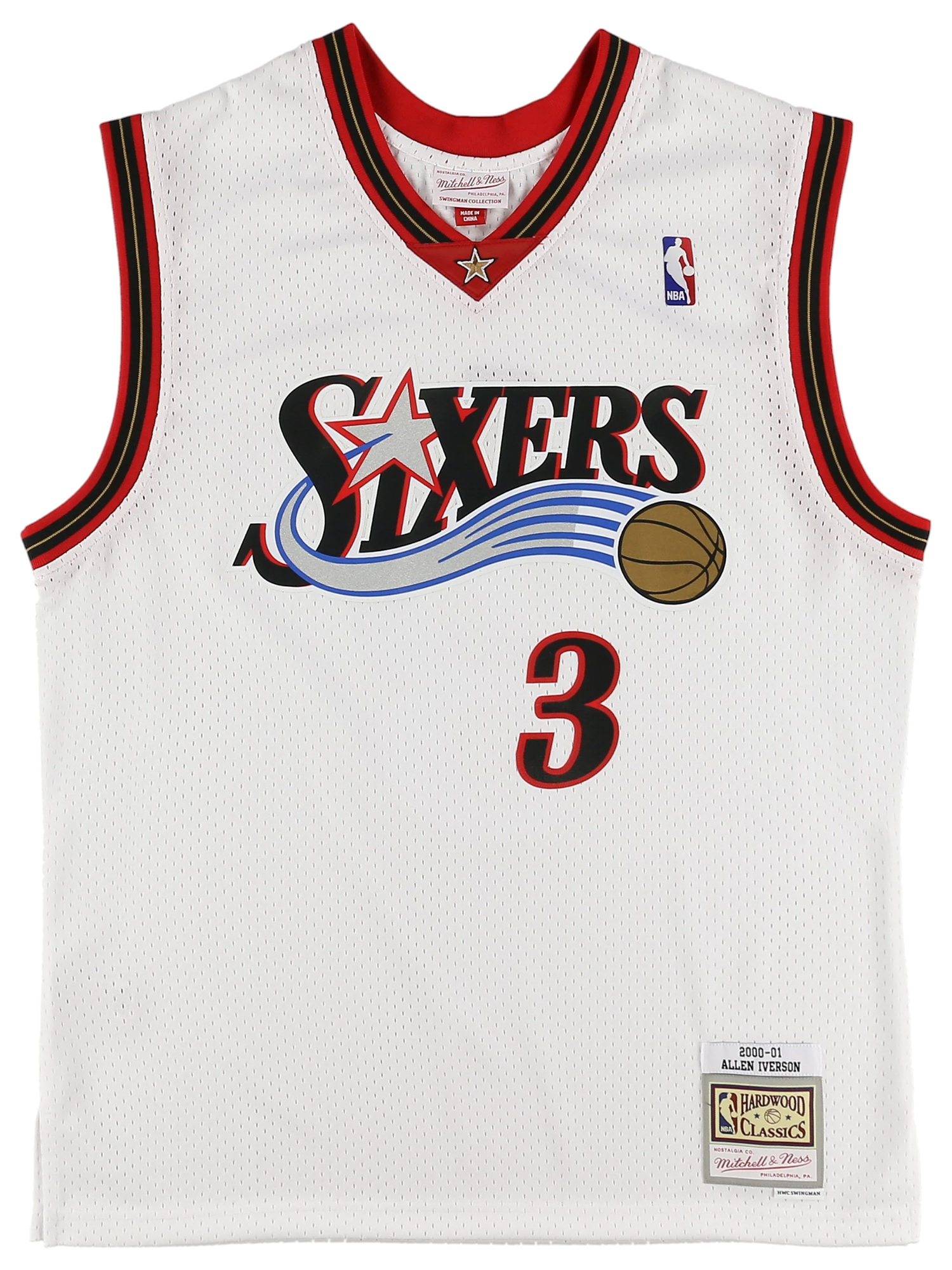 アレン・アイバーソン セブンティシクサーズ ホーム スイングマンジャージ 2000-01 PHILADELPHIA 76ERS Swingman  Jersey P76 Wht - #3 A Ivers