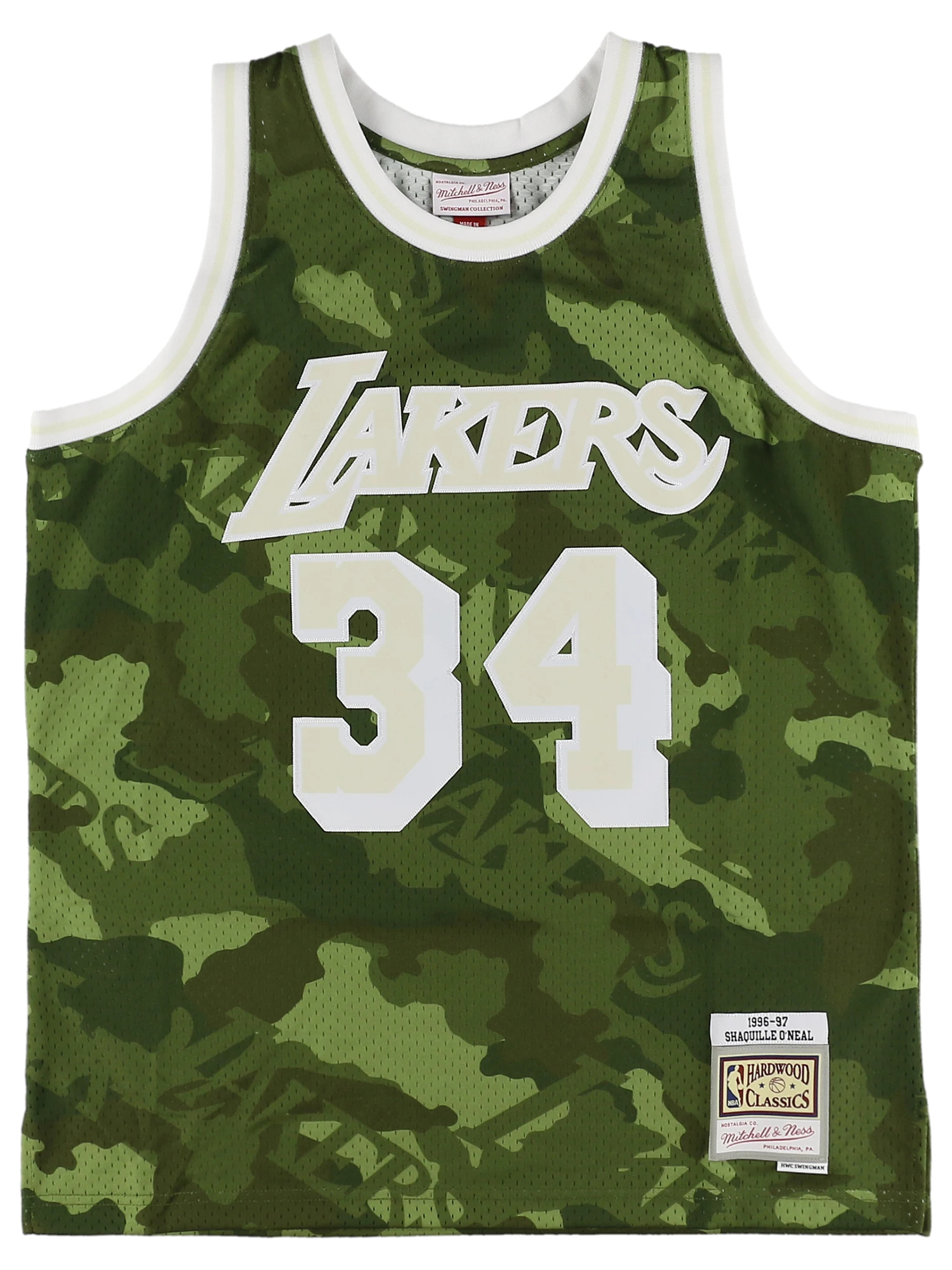 シャキール・オニール レイカーズ ゴーストグリーンカモ スイングマンジャージ 1996-97 LOS ANGELES LAKERS NBA GHOST  GREEN CAMO