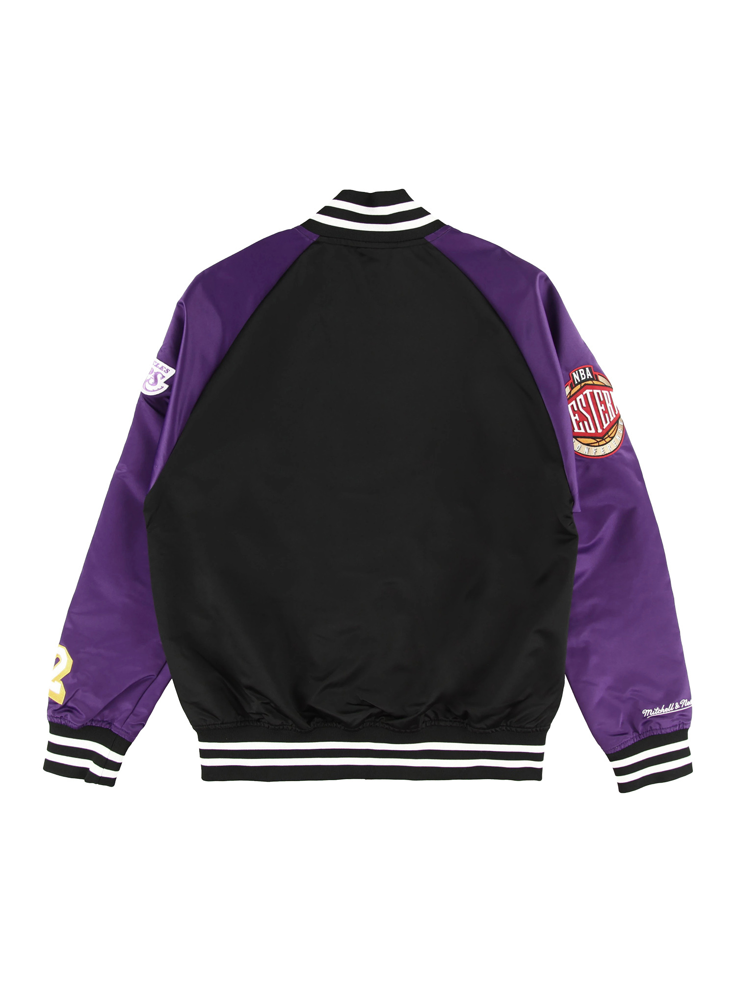 Mitchell&Ness（ミッチェルアンドネス）｜マジック・ジョンソン レイカーズ ブランデッド ライトウェイト サテンジャケット ヴィンテージロゴ  NBA N&N LIGHTWEIGHT SATIN アイテム詳細｜Mitchell & Ness（ミッチェルアンドネス）公式オンラインストア